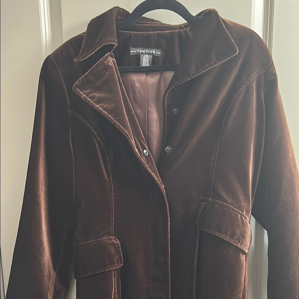 Brown Velvet Women's Coat